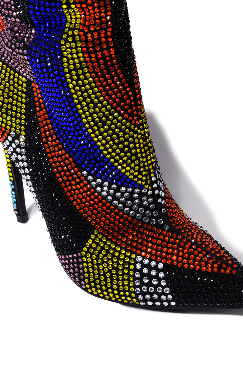 AZALEA WANG GLAMOROUS EMBELLISHED STILETTO BOOT