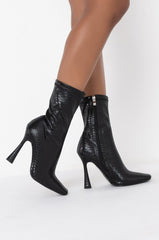 AZALEA WANG GOTTA LET YOU GO STILETTO BOOTIE IN BLACK