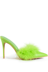 AZALEA WANG JABBA FEATHER PUMP IN LIME