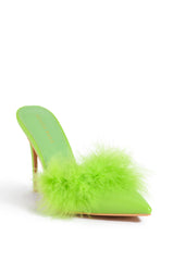 AZALEA WANG JABBA FEATHER PUMP IN LIME