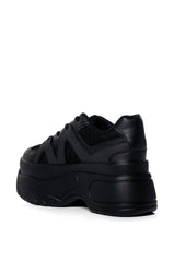 AZALEA WANG JUTTA FLATFORM SNEAKER IN BLACK