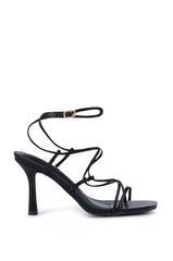 AZALEA WANG KAYLIN BLACK STRAPPY SANDAL