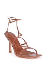 AZALEA WANG KAYLIN NUDE PATENT STRAPPY SANDAL