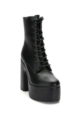 AZALEA WANG ADELYN PU CHUNKY BOOTIE IN BLACK