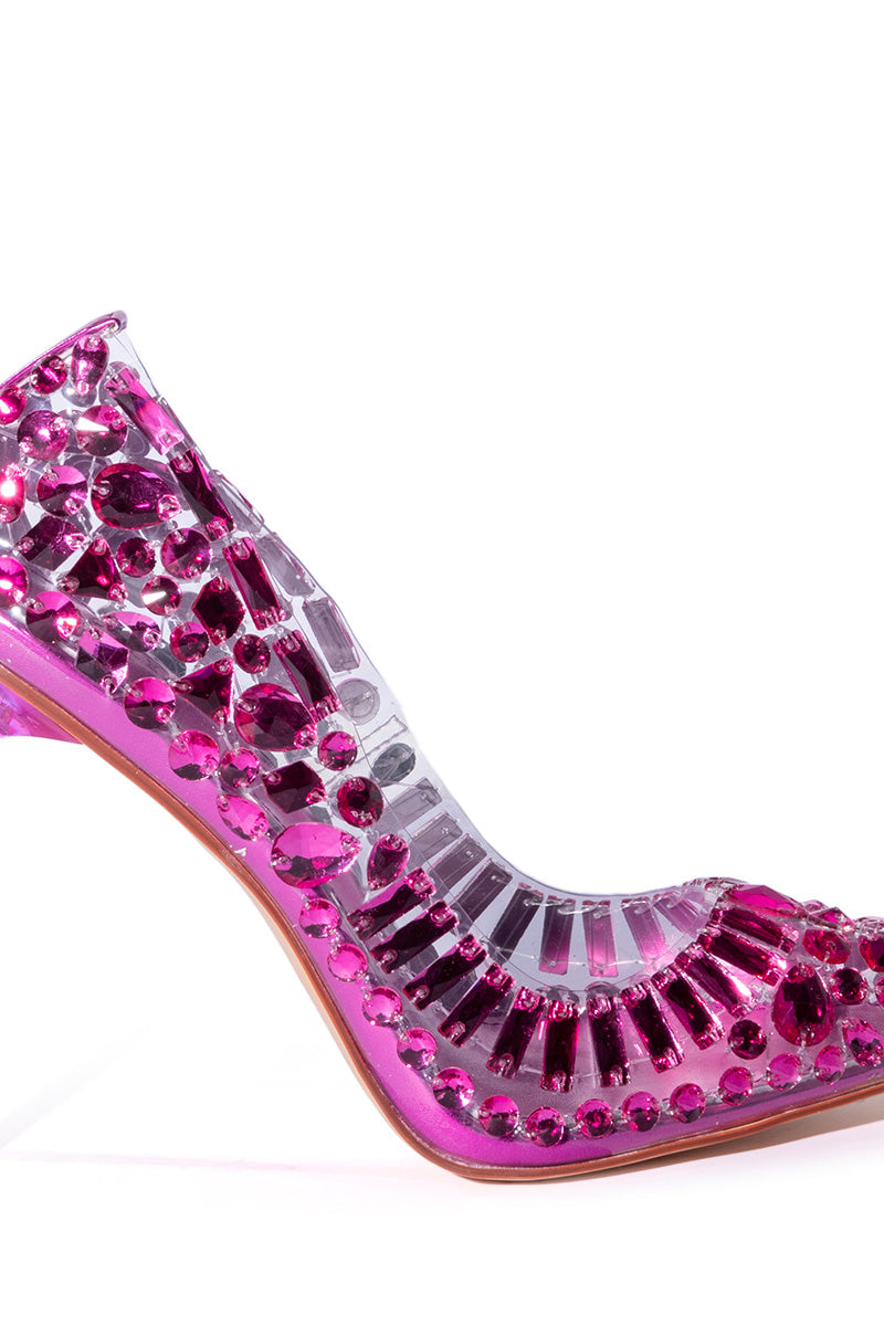 AZALEA WANG BONNIE PVC EMBELLISHED PUMP IN FUCHSIA