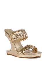 AZALEA WANG ROSAMONDE GOLD METALLIC BRAIDED SANDAL