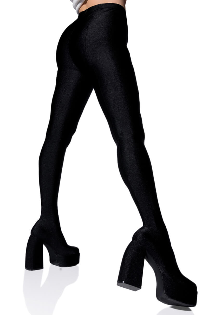 AZALA WANG HEYHEY DISCO STRETCH CHUNKY PANT BOOT IN BLACK