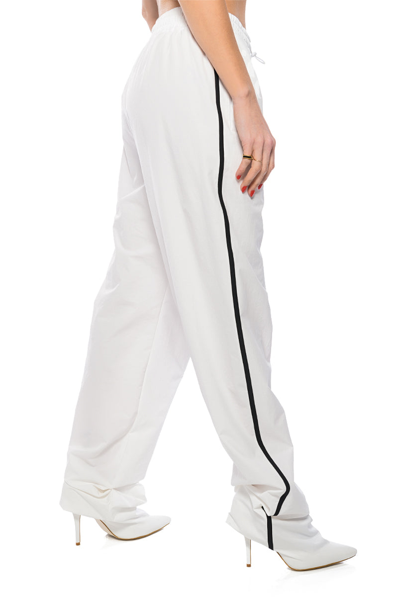AZALEA WANG BOOT TRACK PANT IN WHITE