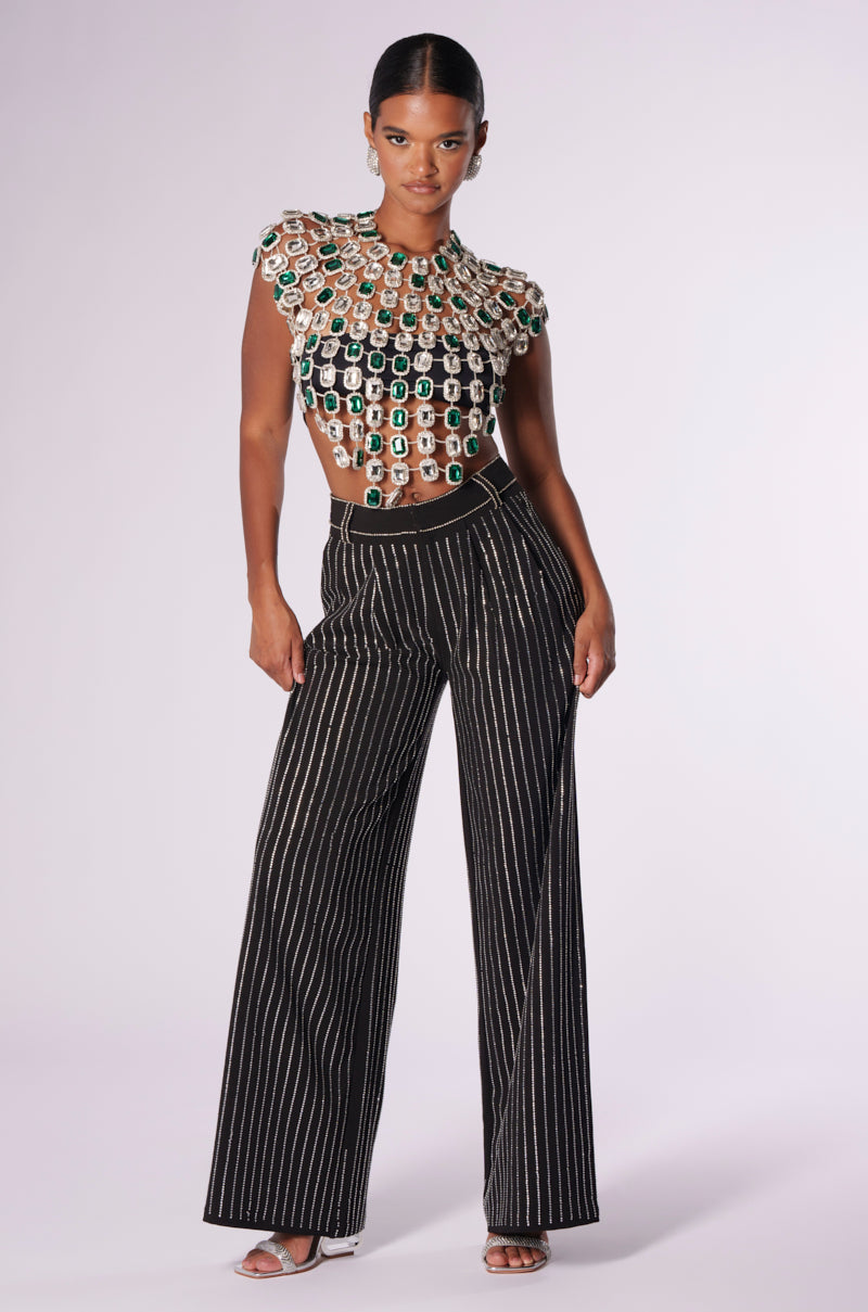 BEJEWLED EMERALD SLEEVELESS TOP
