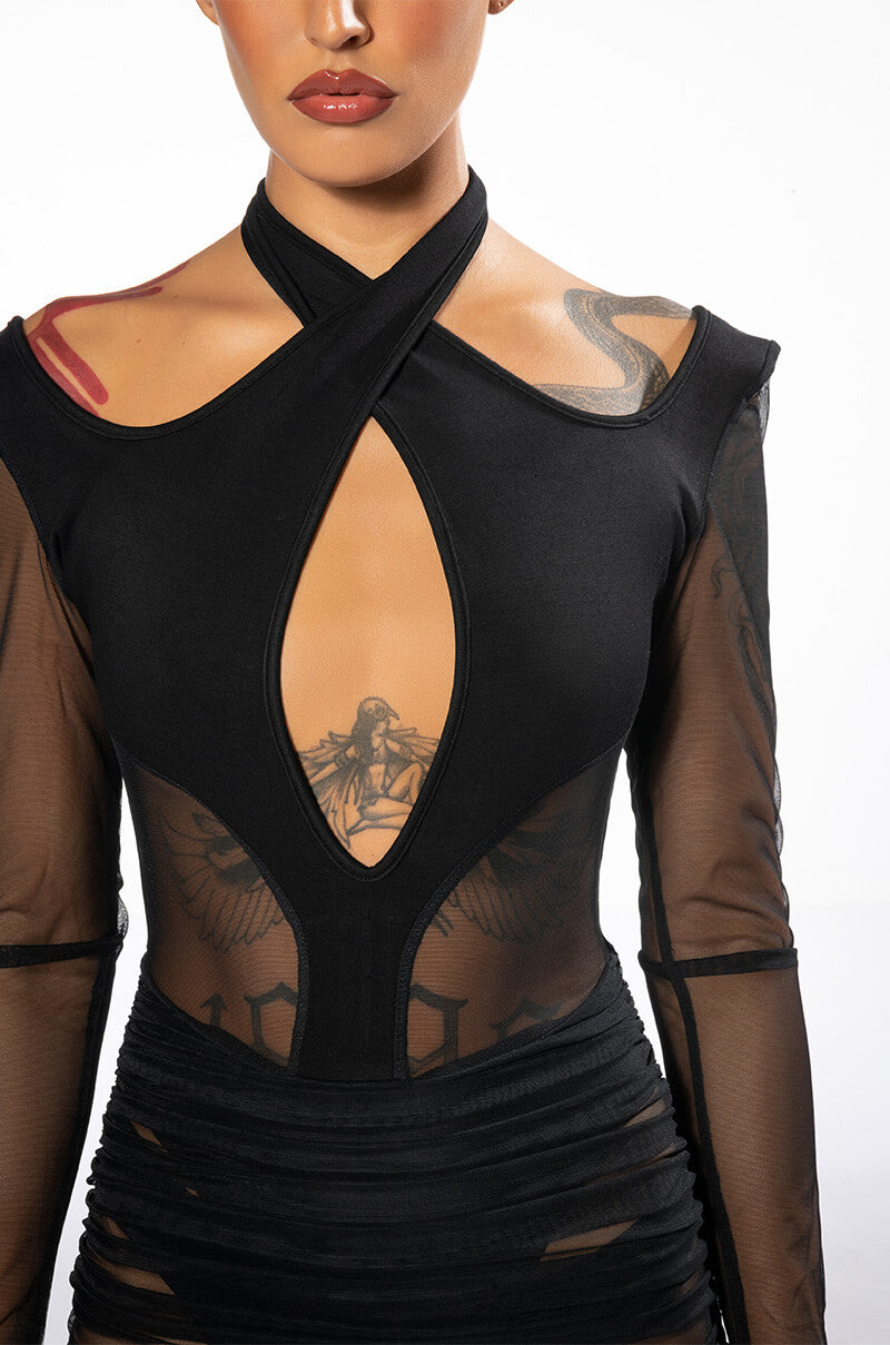 BY MY SIDE MIDI DRESS WITH CUT OUTS