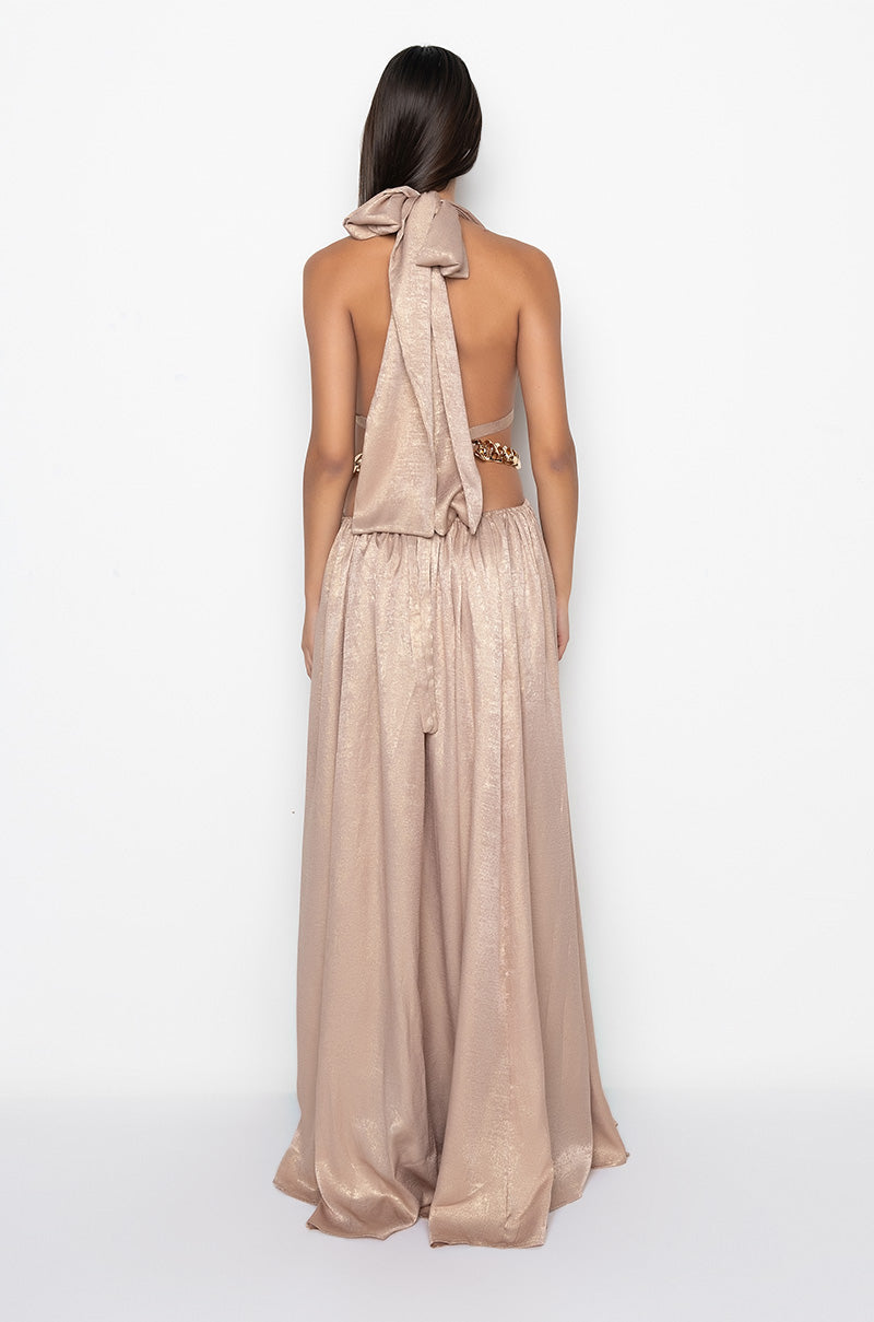 CALL IT WHAT YOU WANT MAXI DRESS WITH CHAINS TRIM