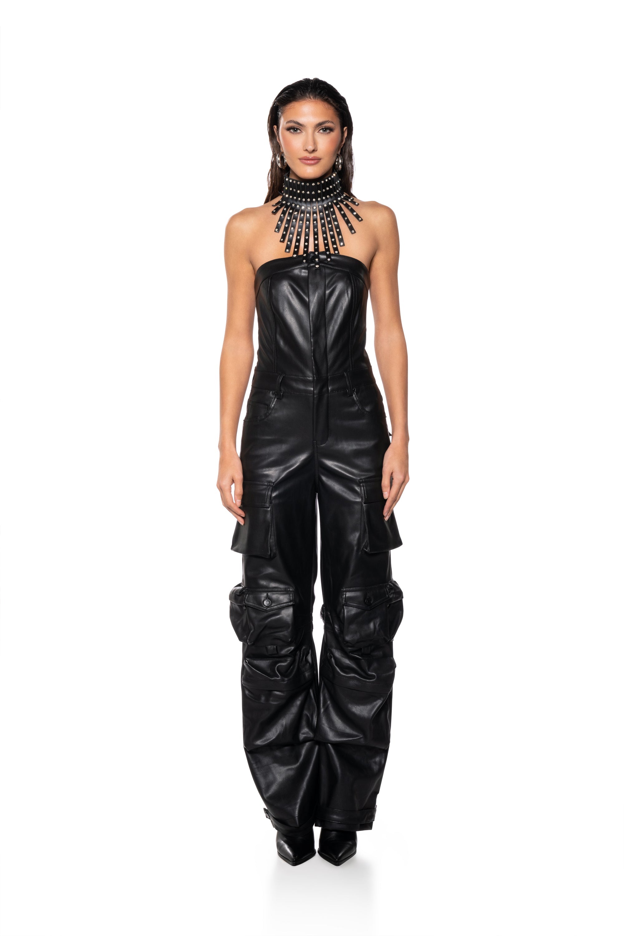 DONT MESS WITH ME PU JUMPSUIT