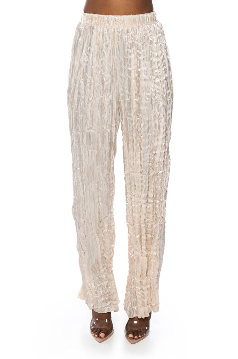 DREAM ABOUT YOU TEXTURED WIDE LEG PANT