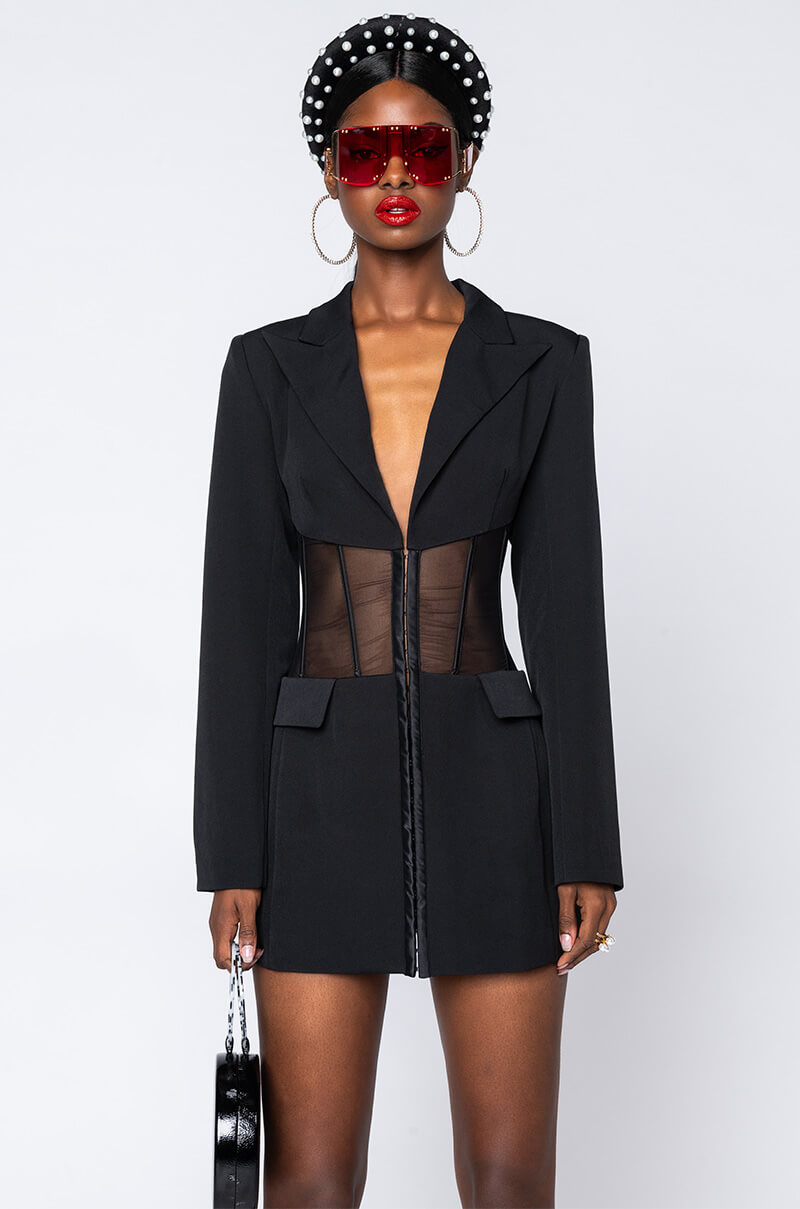 BEIBS IN THE TRAP CORSET BLAZER