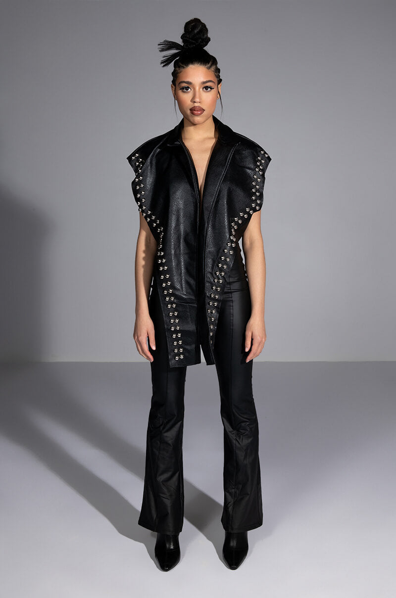 BONNIE FAUX LEATHER LACE UP PANT
