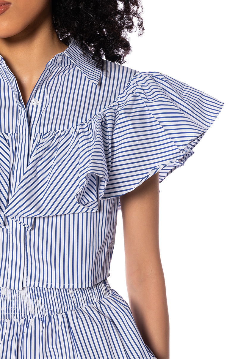 ALICE RUFFLE DETAIL POPLIN SHIRT